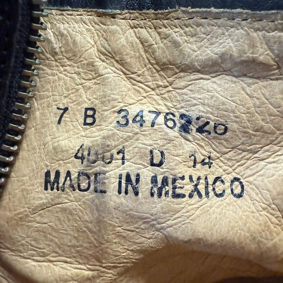 Frye Campus Zip Ankle Boots Women 7B Black Leather Round Toe Western Minimalist - Picture 10 of 10